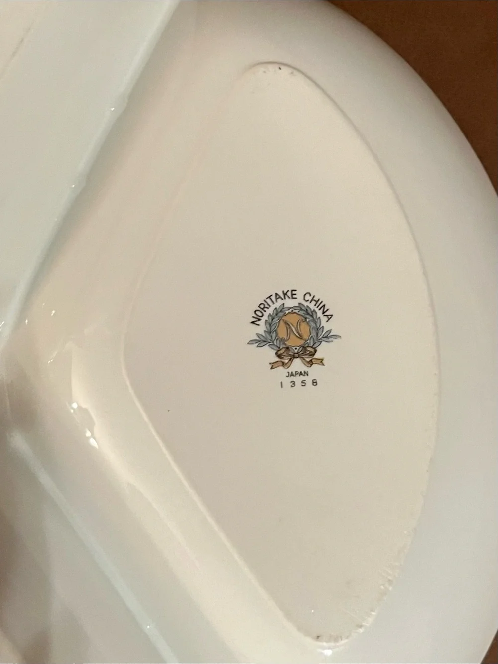 Vtg Noritake 1358 Leaf China Divided Serving Tray